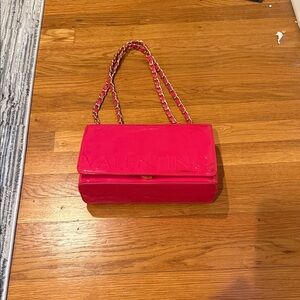 Valentino Vibrant Pink Shoulder Bag with Chain Strap